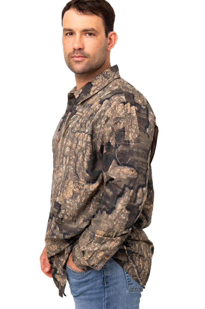 Realtree Button Down Long Sleeve Hunting Shirt - Realtree Timber