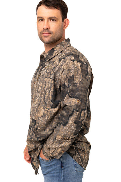 Realtree Button Down Long Sleeve Hunting Shirt - Realtree Timber
