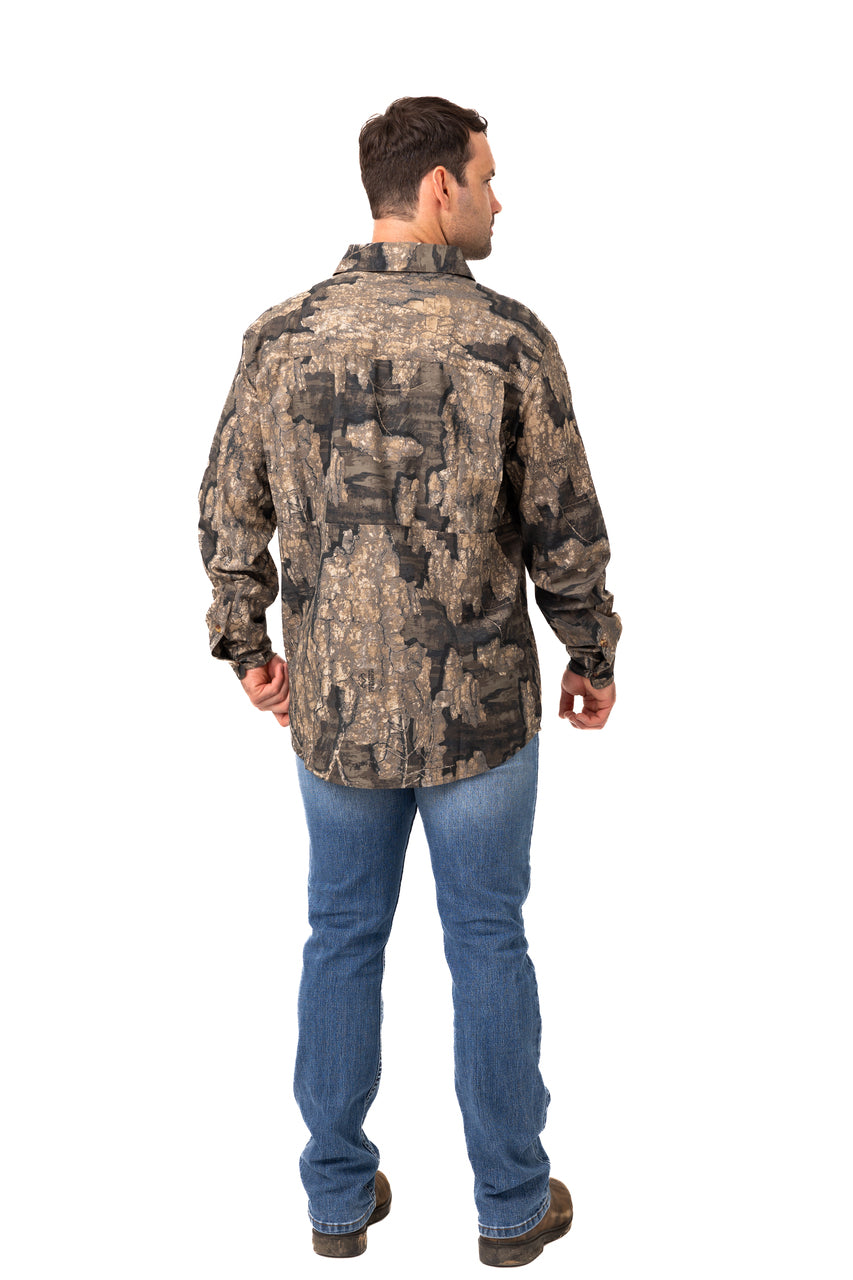 Realtree Button Down Long Sleeve Hunting Shirt - Realtree Timber
