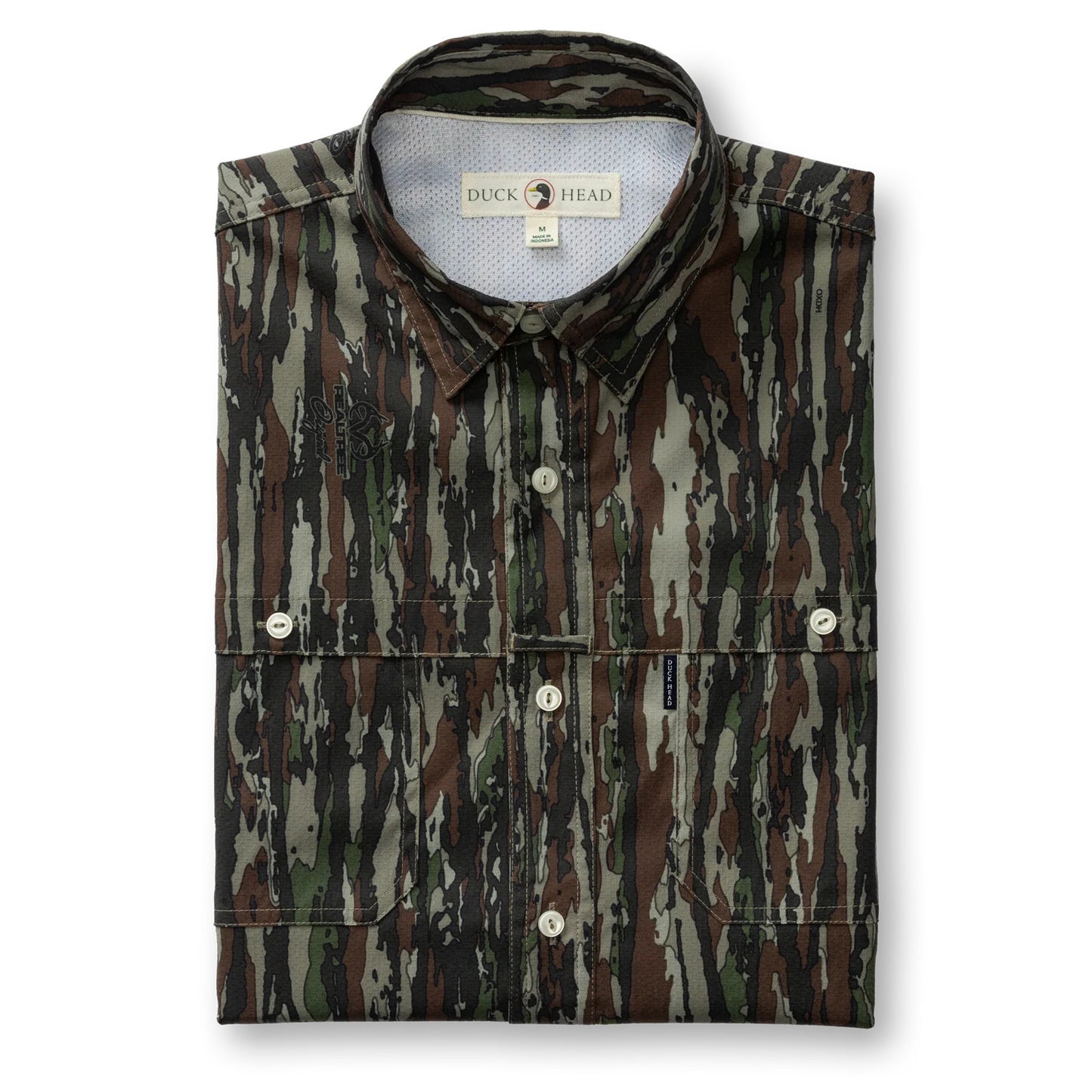 Realtree Duck Head Long Sleeve Performance Dobby Guide Shirt - Realtree Original