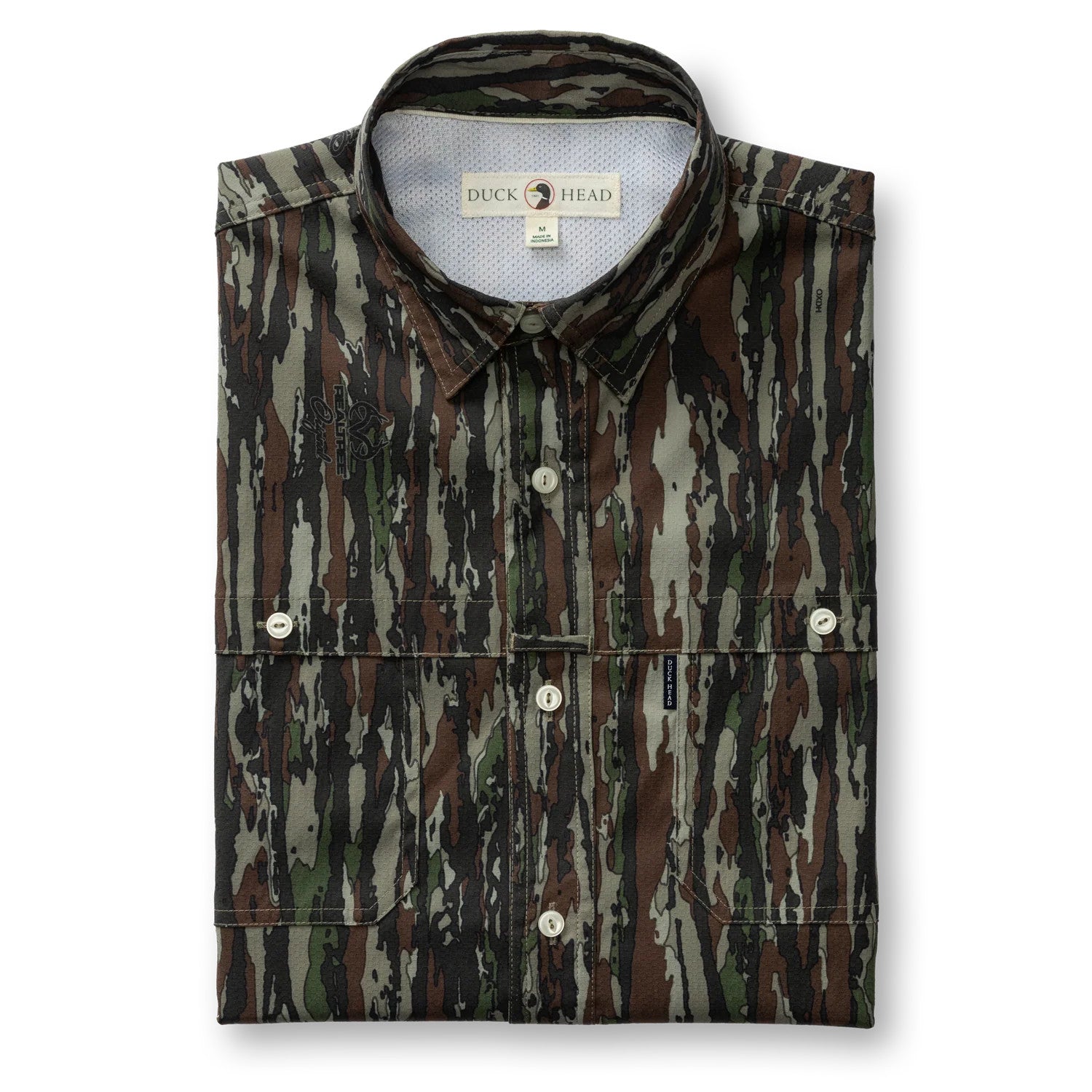Realtree Duck Head Long Sleeve Performance Dobby Guide Shirt - Realtree Original