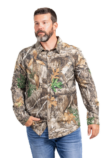 Realtree Button Down Long Sleeve Hunting Shirt - Realtree EDGE