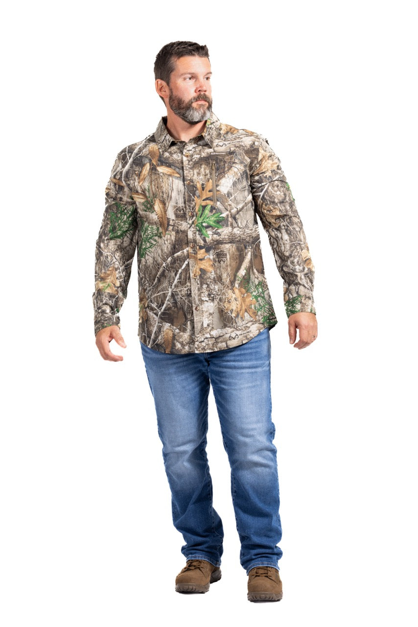 Realtree Button Down Long Sleeve Hunting Shirt - Realtree EDGE