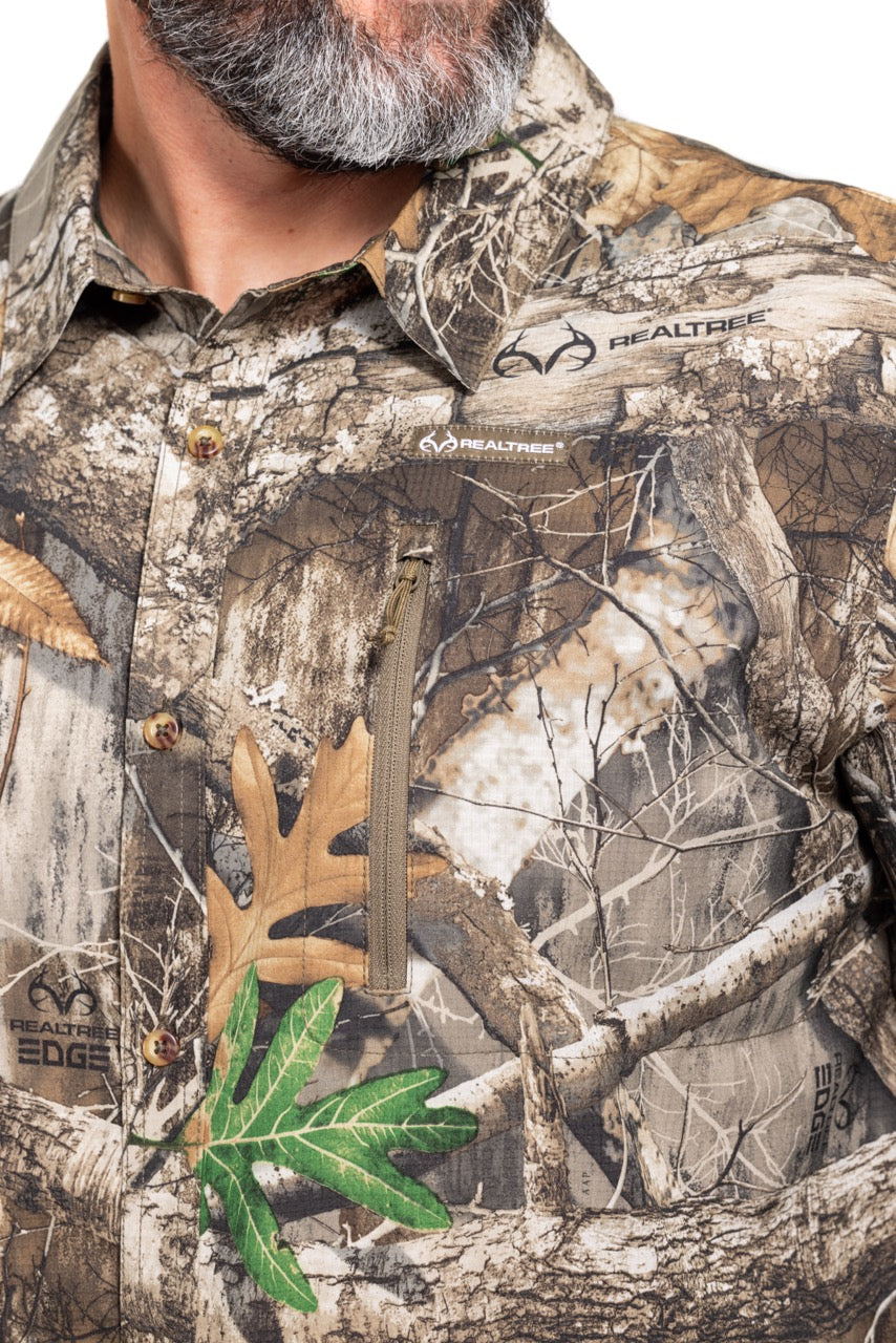 Realtree Button Down Long Sleeve Hunting Shirt - Realtree EDGE