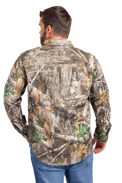 Realtree Button Down Long Sleeve Hunting Shirt - Realtree EDGE