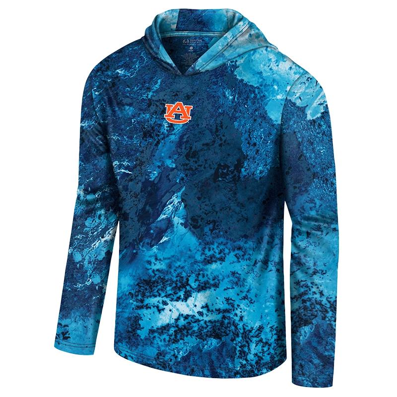 Realtree Realtree Unisex Dark Blue Roscoe Auburn Performance Hooded Sun Shirt - Realtree XTREME Colors
