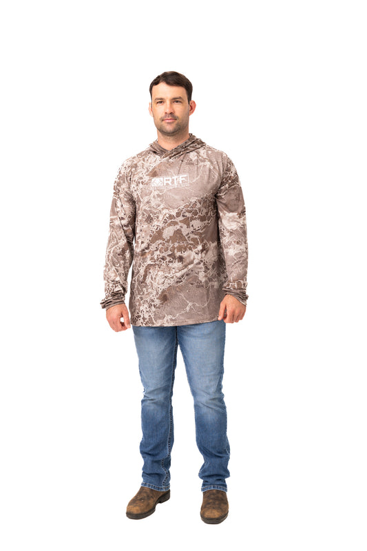 Realtree Realtree Fishing Tan Hooded Shirt - Realtree WAV3