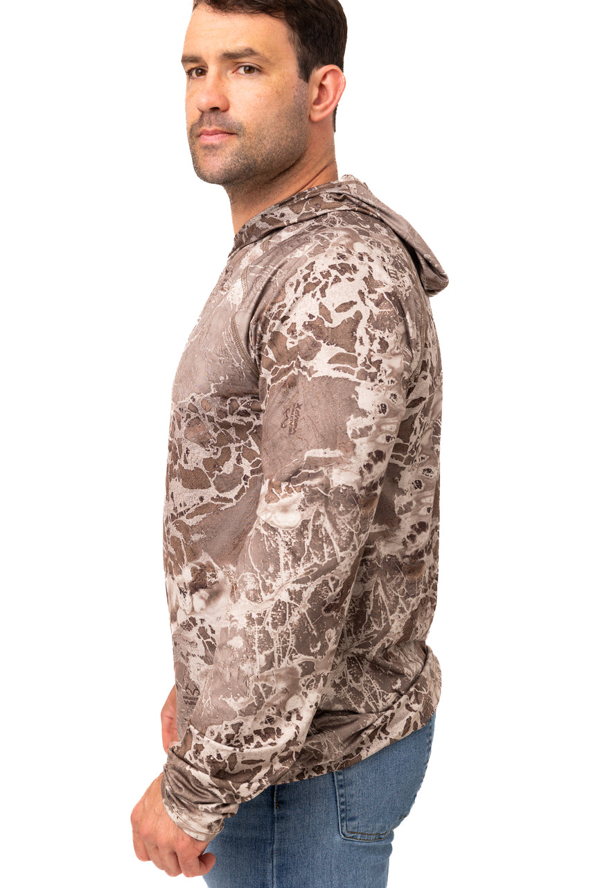 Realtree Realtree Fishing Tan Hooded Shirt - Realtree WAV3