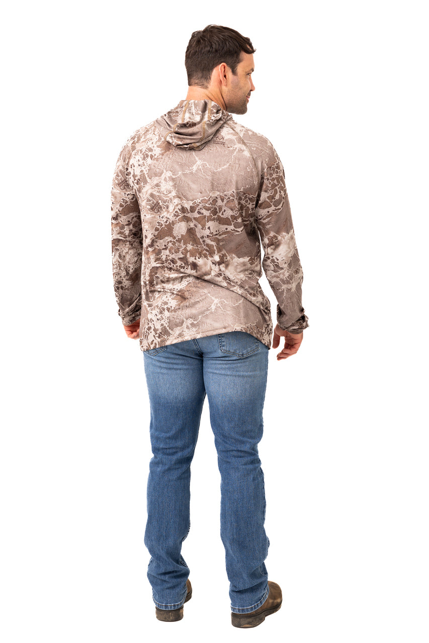 Realtree Realtree Fishing Tan Hooded Shirt - Realtree WAV3