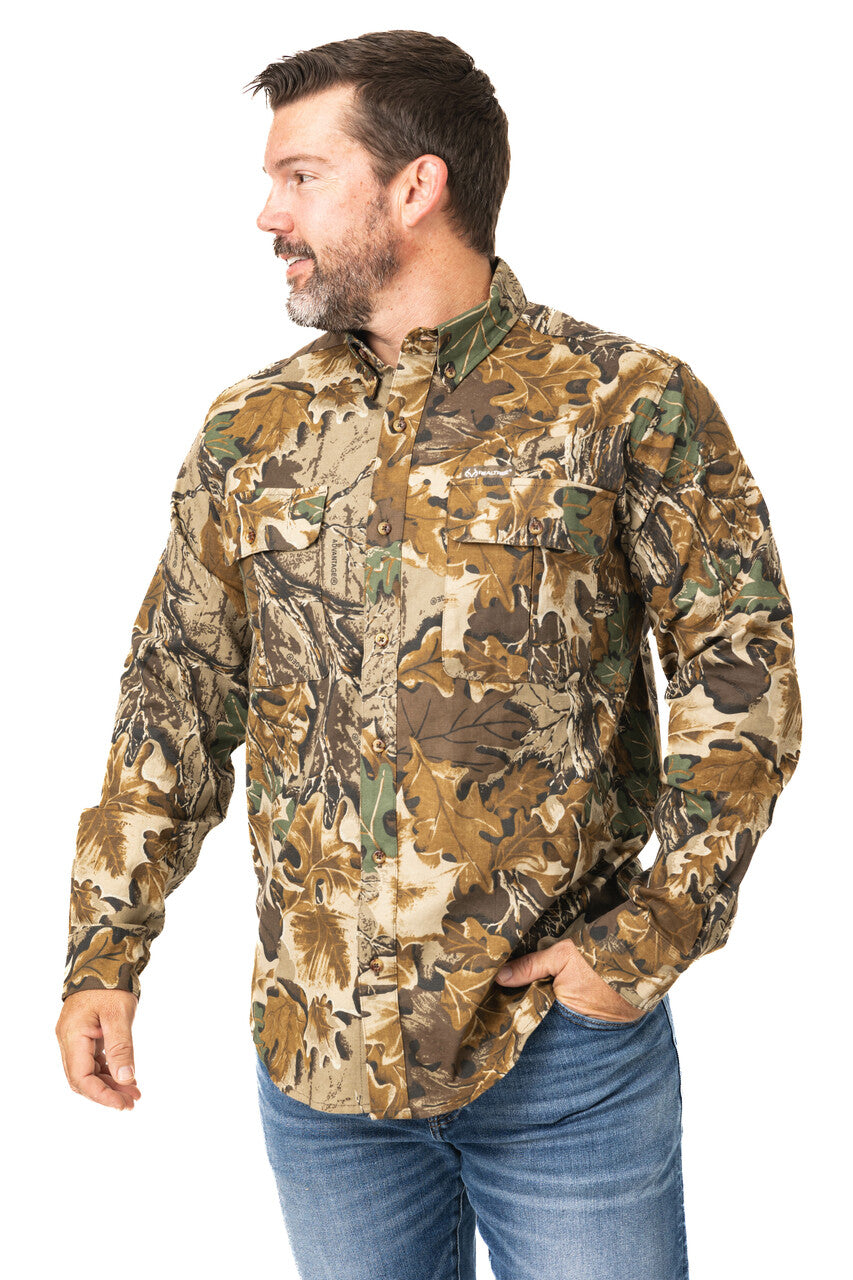 Realtree Button Down Long Sleeve Hunting Camp Shirt - Realtree Advantage Classic