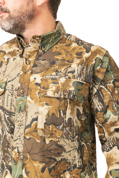 Realtree Button Down Long Sleeve Hunting Camp Shirt - Realtree Advantage Classic