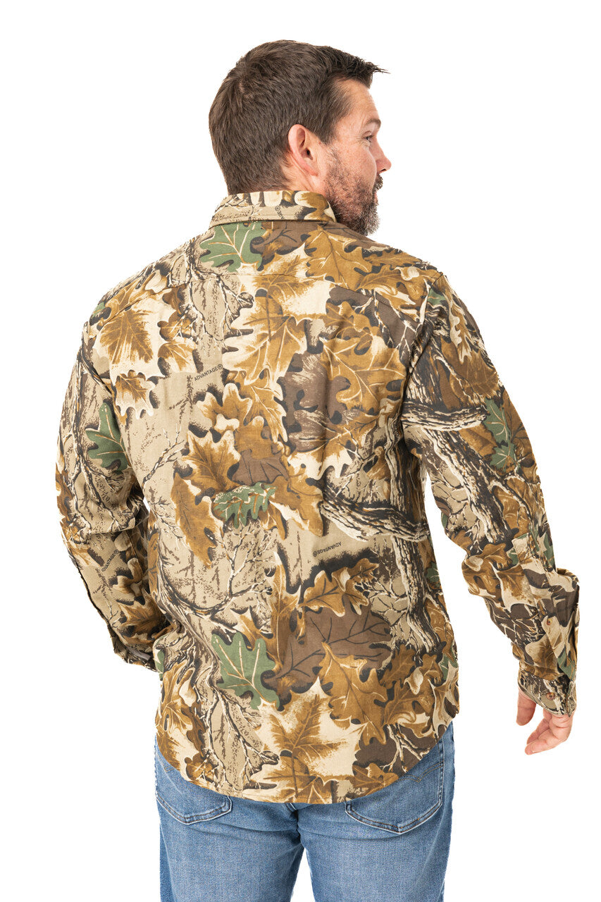 Realtree Button Down Long Sleeve Hunting Camp Shirt - Realtree Advantage Classic