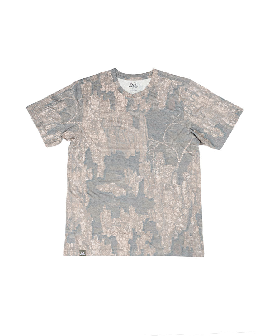 Realtree Tri Blend Short Sleeve Faded Camo Shirt - Realtree Timber