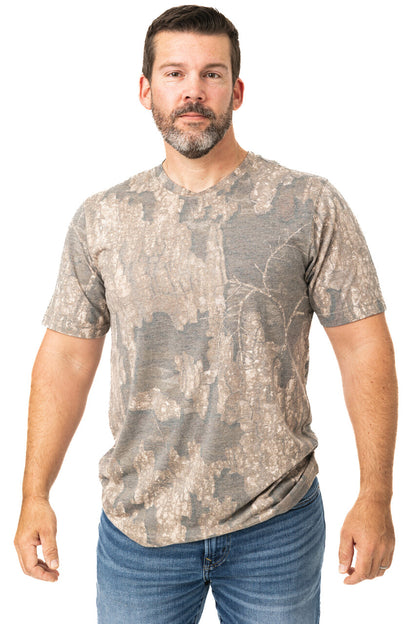 Realtree Tri Blend Short Sleeve Faded Camo Shirt - Realtree Timber