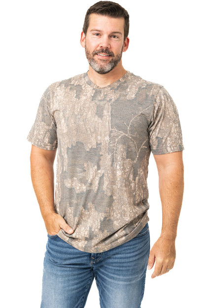 Realtree Tri Blend Short Sleeve Faded Camo Shirt - Realtree Timber