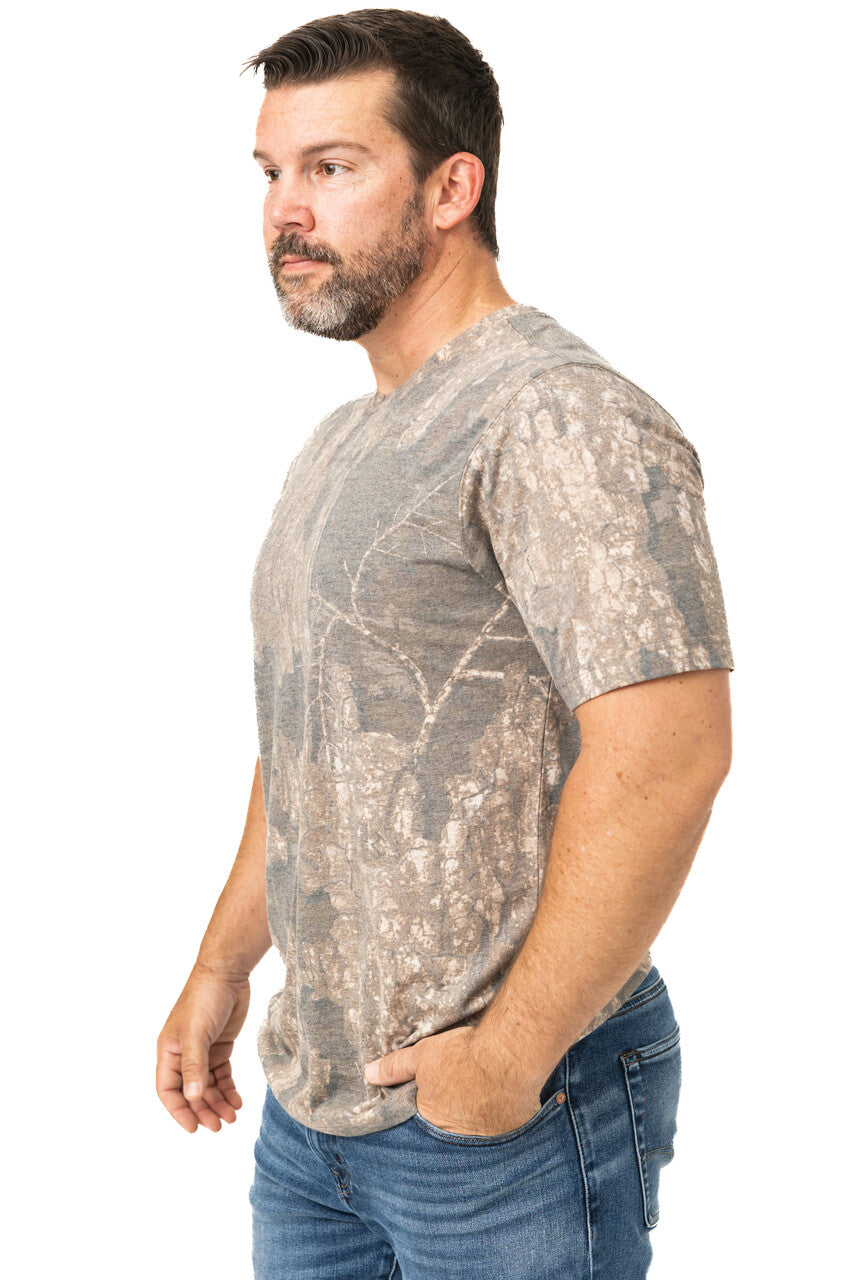 Realtree Tri Blend Short Sleeve Faded Camo Shirt - Realtree Timber