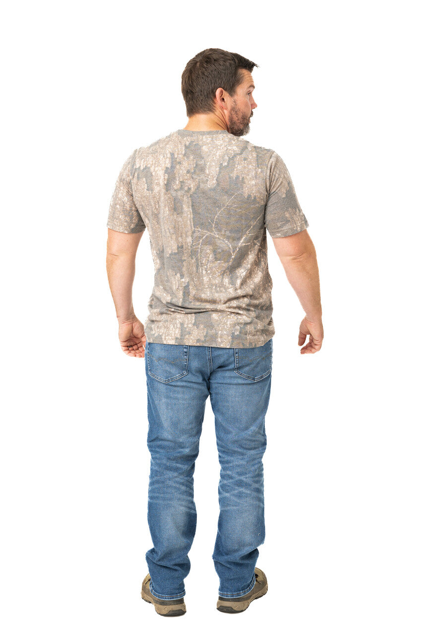 Realtree Tri Blend Short Sleeve Faded Camo Shirt - Realtree Timber