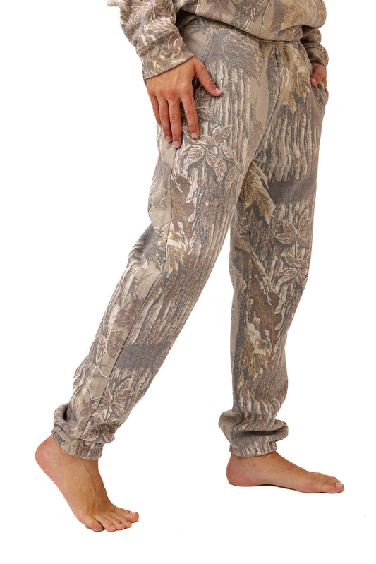 Realtree Unisex Faded Poly Cotton Camo Sweatpants - Realtree Xtra Grey