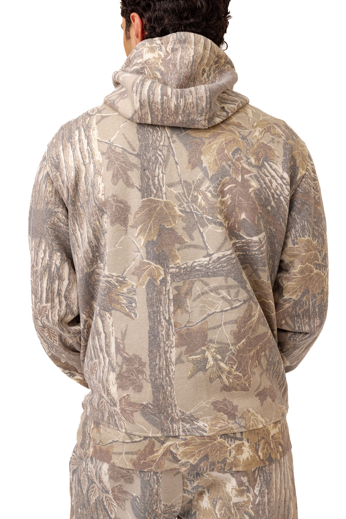 Realtree Unisex Faded Camo Poly Cotton Hoodie - Realtree Xtra Grey