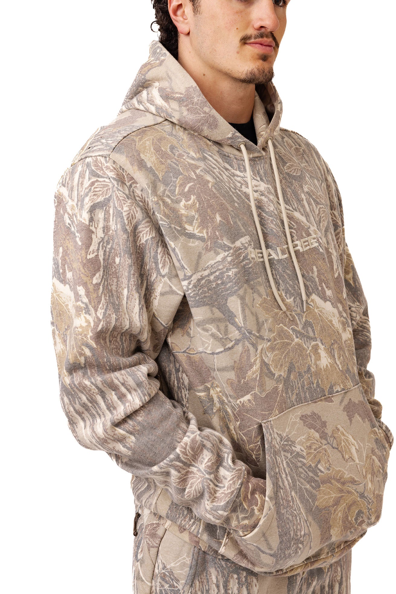 Realtree Unisex Faded Camo Poly Cotton Hoodie - Realtree Xtra Grey