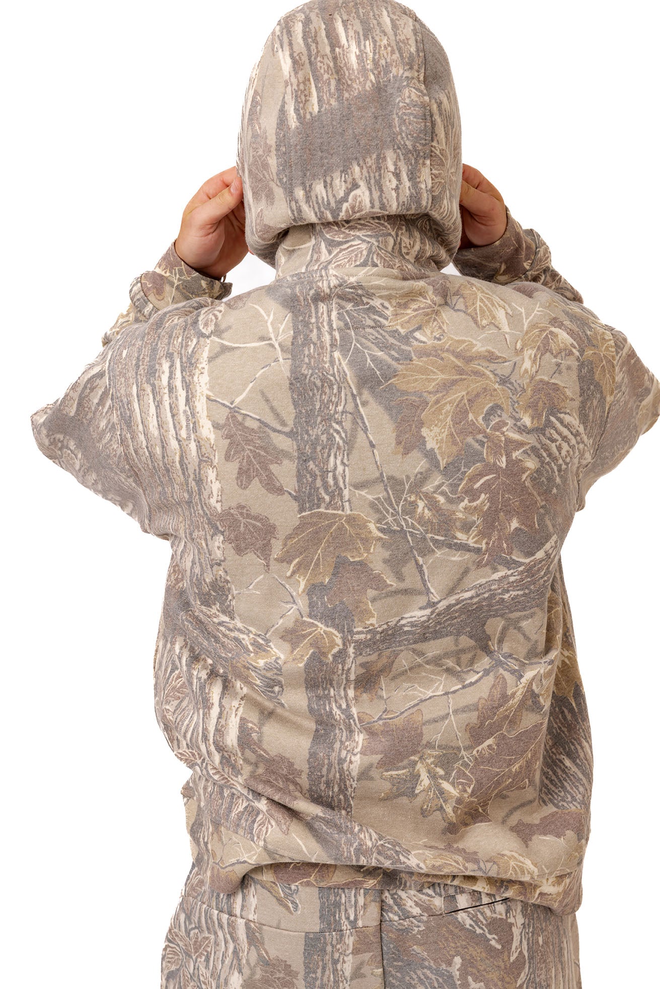 Realtree Unisex Faded Camo Poly Cotton Hoodie - Realtree Xtra Grey