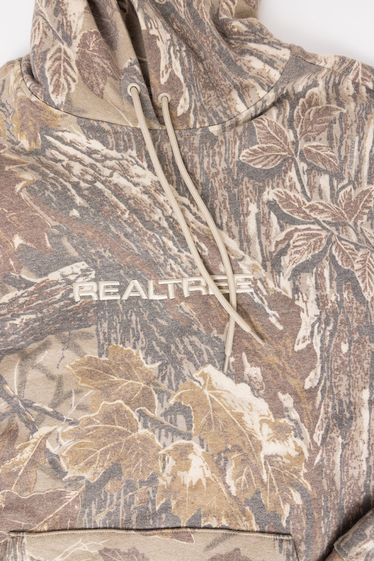 Realtree Unisex Faded Camo Poly Cotton Hoodie - Realtree Xtra Grey