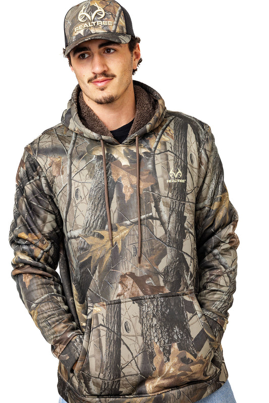Realtree High Pile Camo Hoodie - Realtree Hardwoods