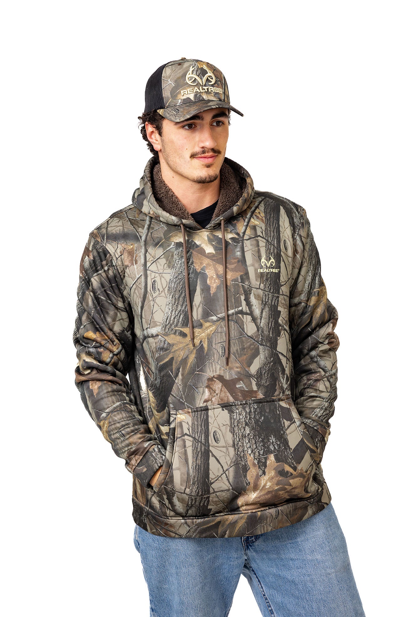 Realtree High Pile Camo Hoodie - Realtree Hardwoods