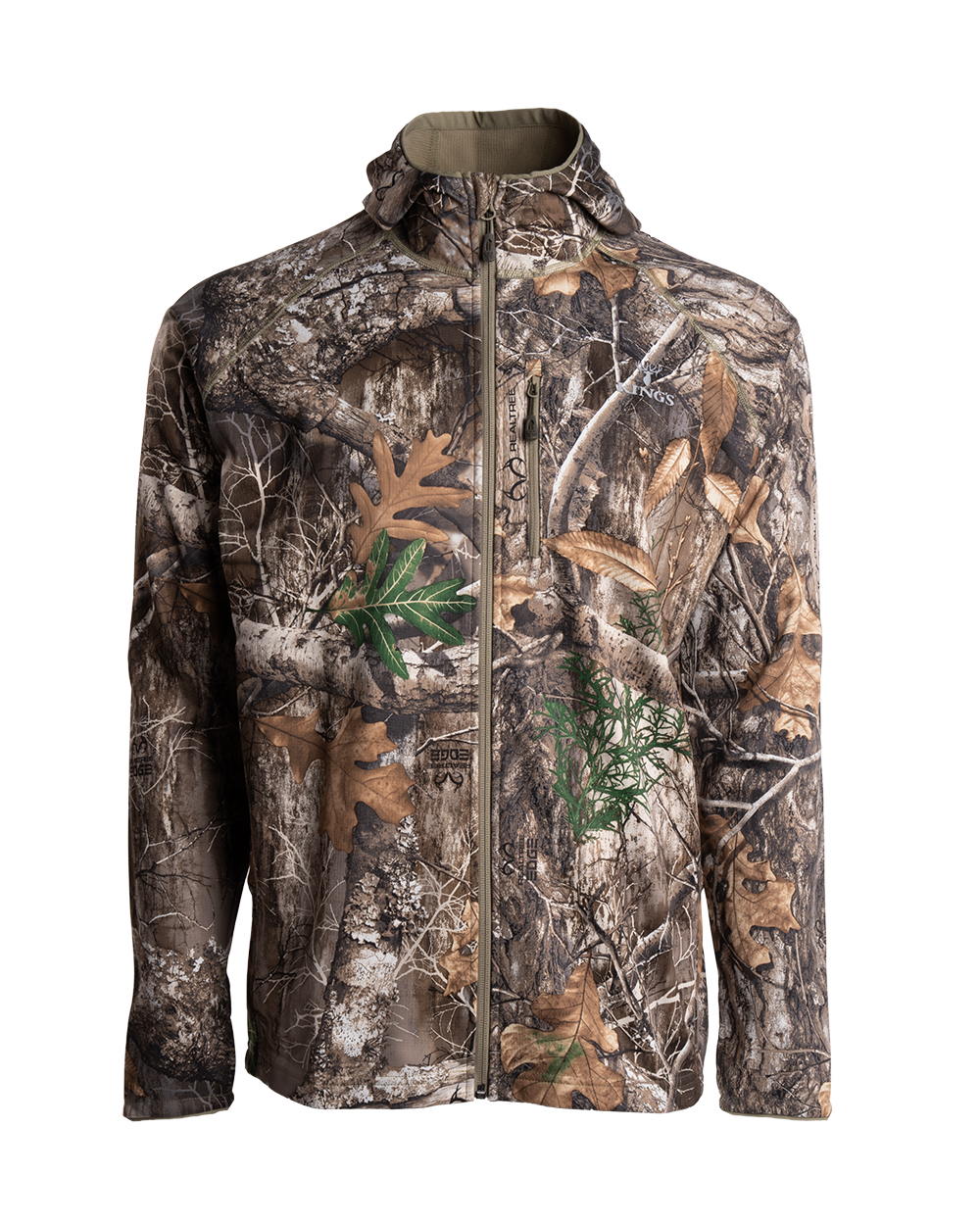 Realtree King's Camo Hunter Grid Fleece Full Zip Hunting Hoodie - Realtree EDGE