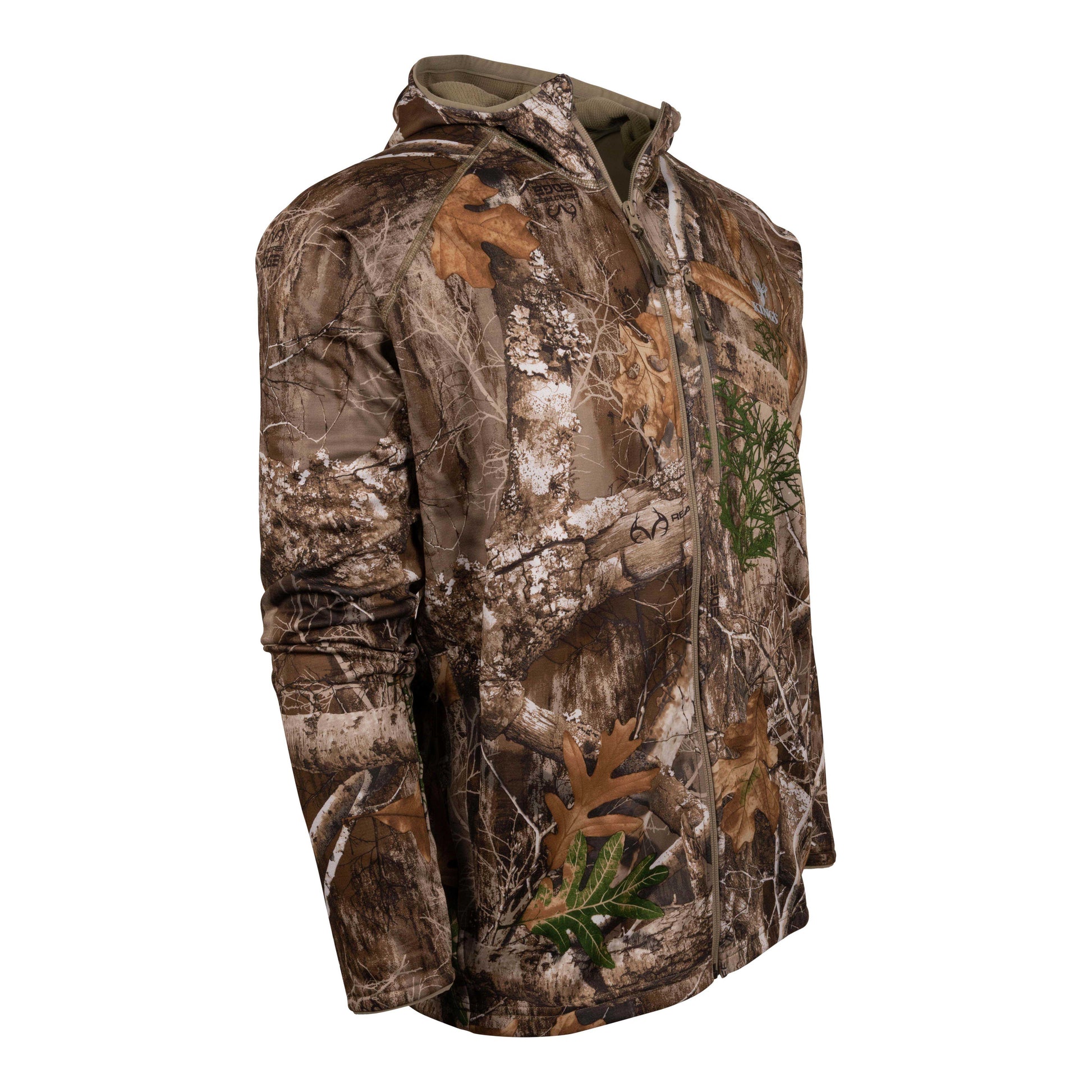 Realtree King's Camo Hunter Grid Fleece Full Zip Hunting Hoodie - Realtree EDGE