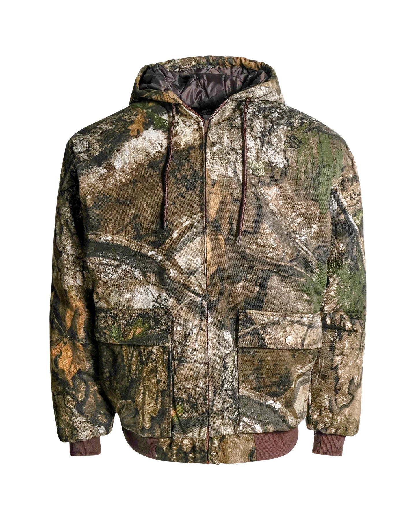 Realtree King's Camo Insulated Hooded Bomber Hunting Jacket - Realtree Camo