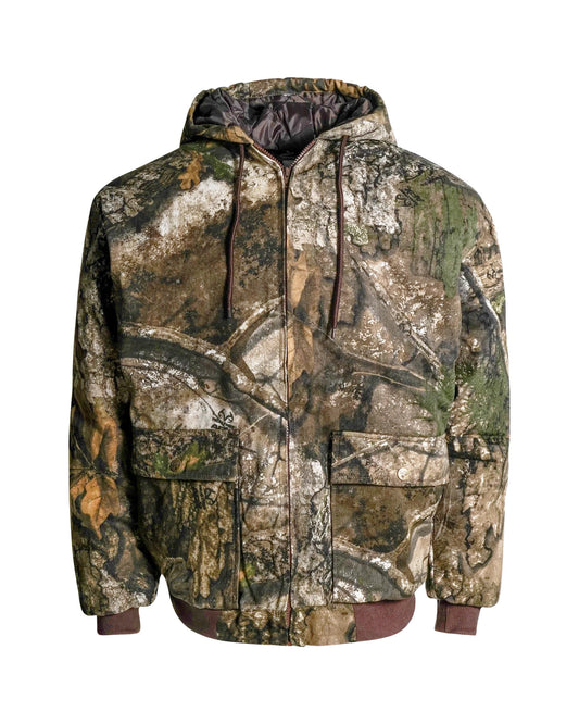 Realtree King's Camo Insulated Hooded Bomber Hunting Jacket - Realtree Camo