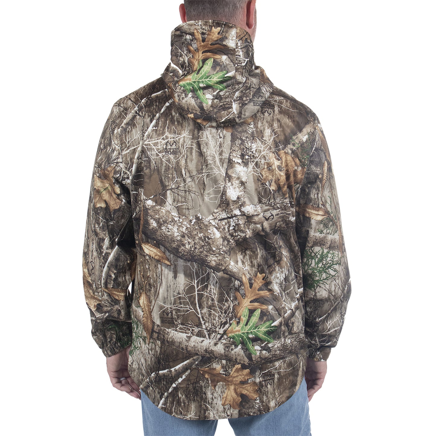 Realtree Habit Roaring Springs Packable Rain Waterproof Hunting Jacket - Realtree EDGE