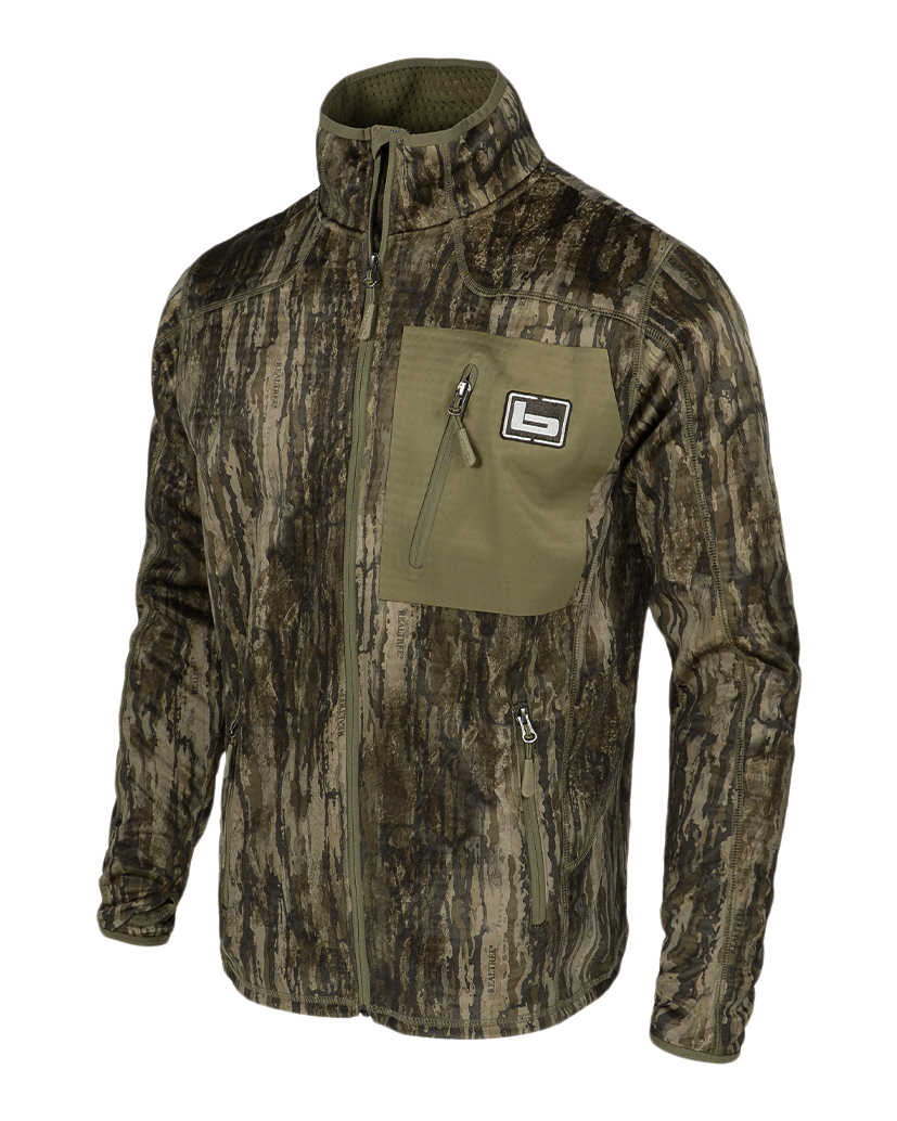 Realtree Banded Hooded Mid Layer Fleece Camo Jacket