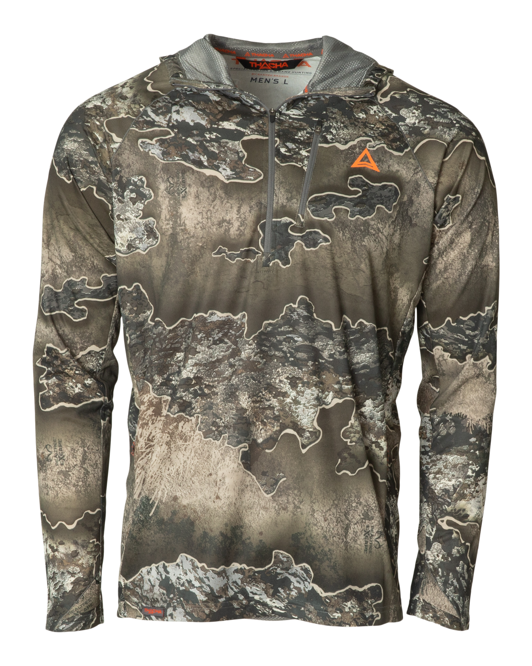 Realtree Thacha 1/4 Zip Lightweight Hooded Hunting Pullover - Realtree EXCAPE