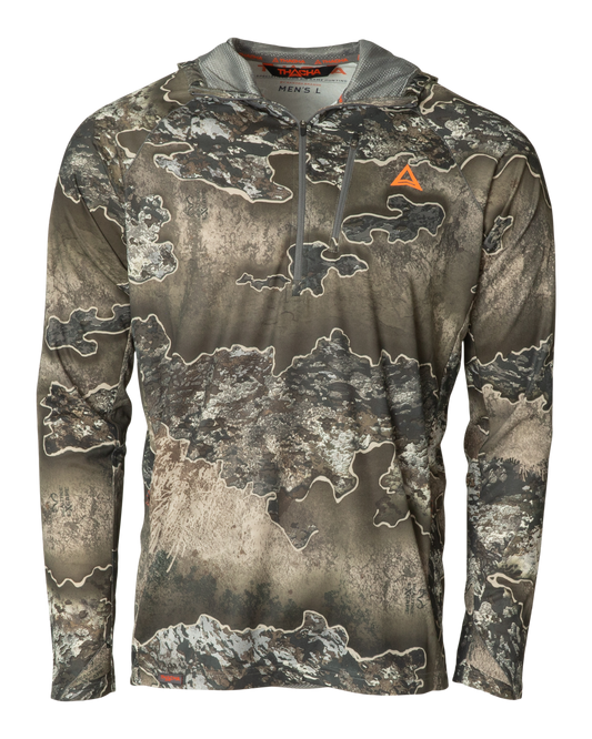 Realtree Thacha 1/4 Zip Lightweight Hooded Hunting Pullover - Realtree EXCAPE