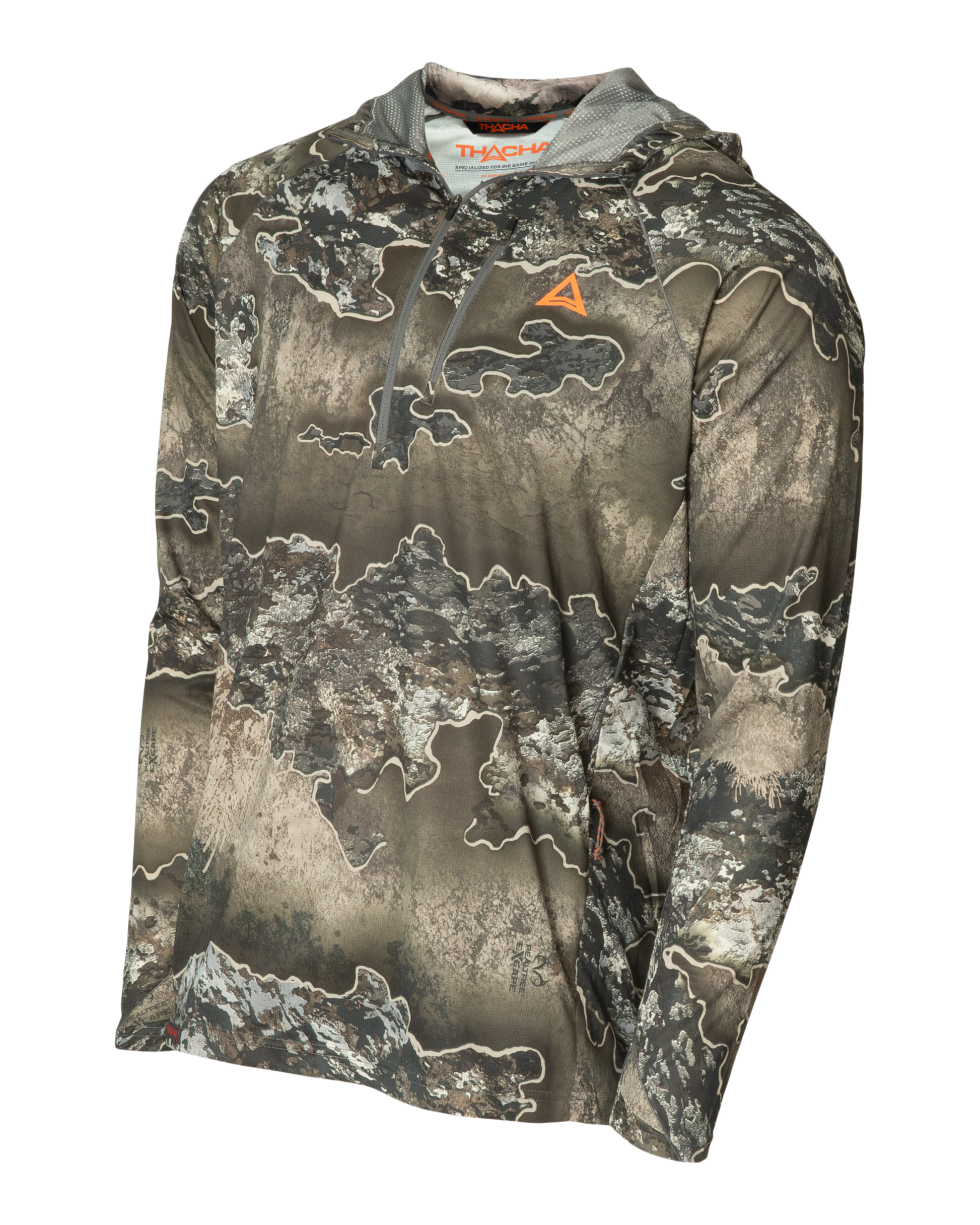 Realtree Thacha 1/4 Zip Lightweight Hooded Hunting Pullover - Realtree EXCAPE