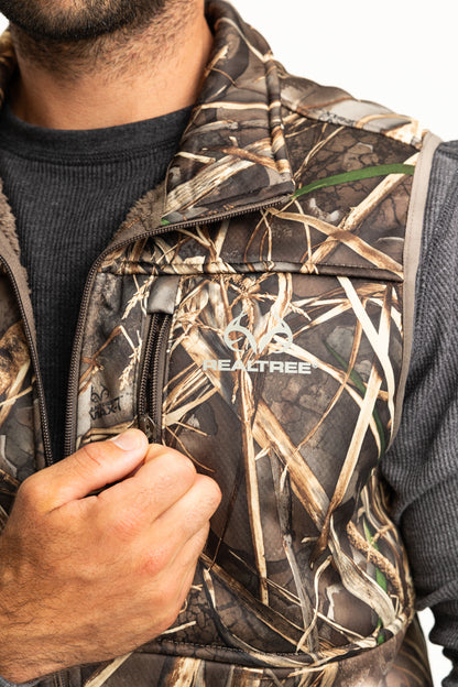 Realtree High Pile Camo Vest - Realtree MAX-7