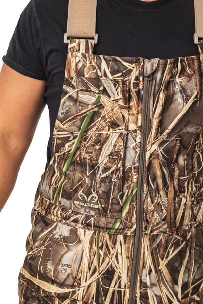 Realtree Waterfowl Water Resistant Insulated Hunting Bibs - Realtree MAX-7