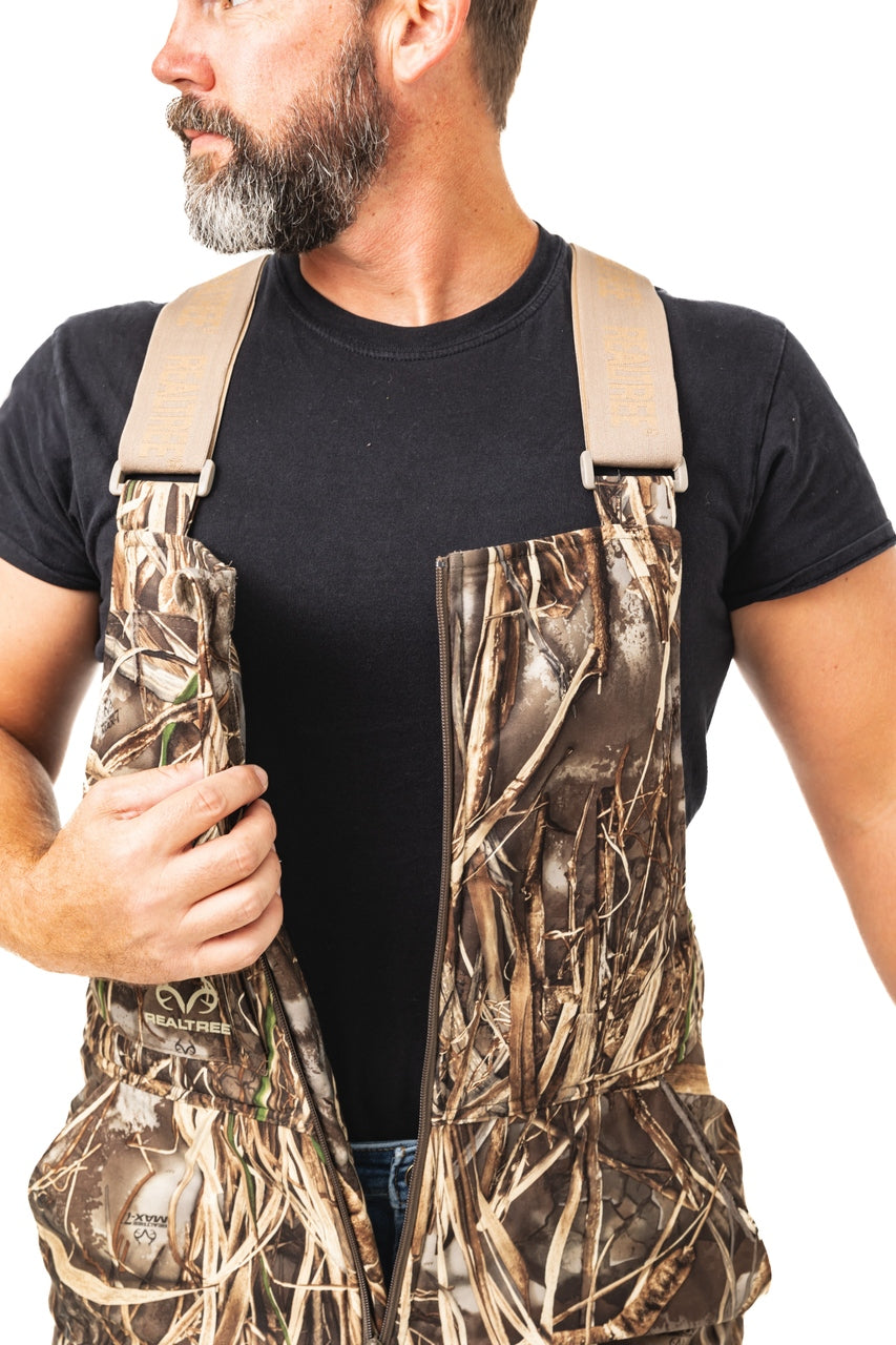 Realtree Waterfowl Water Resistant Insulated Hunting Bibs - Realtree MAX-7