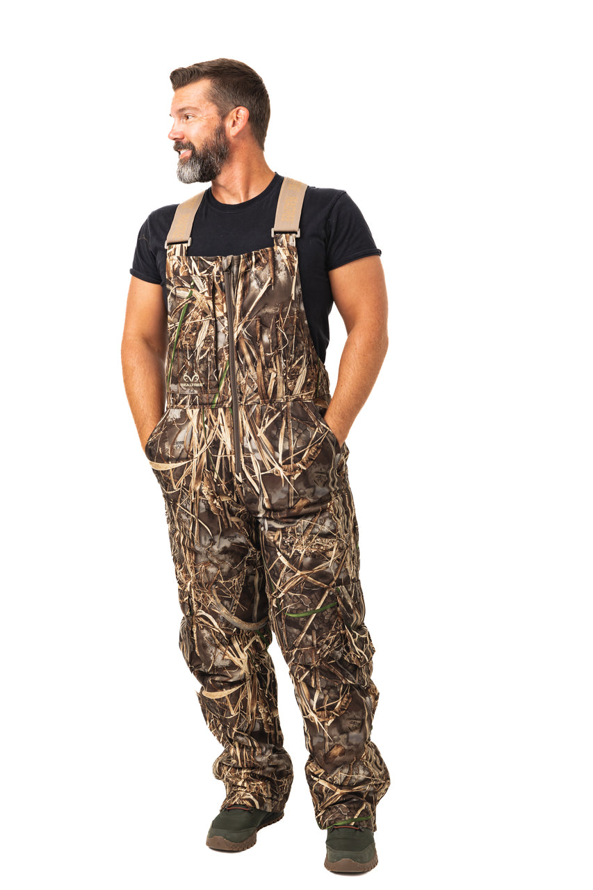 Realtree Waterfowl Water Resistant Insulated Hunting Bibs - Realtree MAX-7