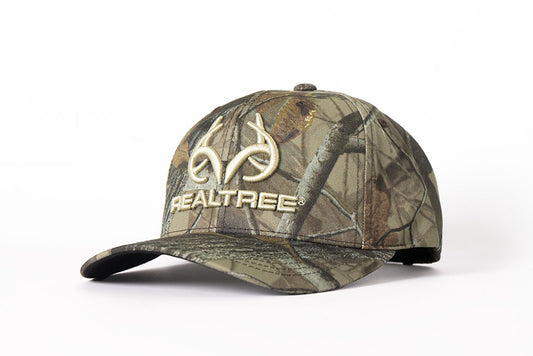 Realtree Unisex Embroidered Logo 6 Panel Camo Hat - Realtree Hardwoods