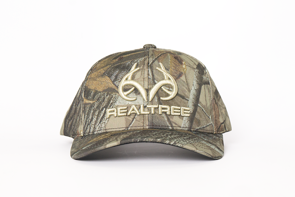 Realtree Unisex Embroidered Logo 6 Panel Camo Hat - Realtree Hardwoods