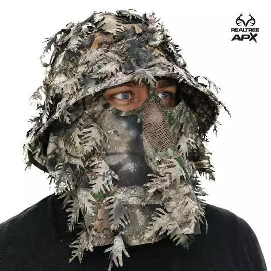 Realtree QuikCamo Unisex 2-in-1 Leafy Hunting Face Mask and Bucket Hat - Realtree Camo