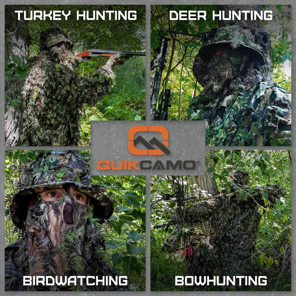 Realtree QuikCamo Unisex 2-in-1 Leafy Hunting Face Mask and Bucket Hat - Realtree Camo