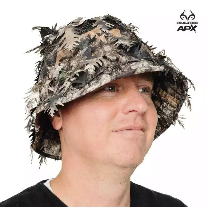 Realtree QuikCamo Unisex 2-in-1 Leafy Hunting Face Mask and Bucket Hat - Realtree Camo