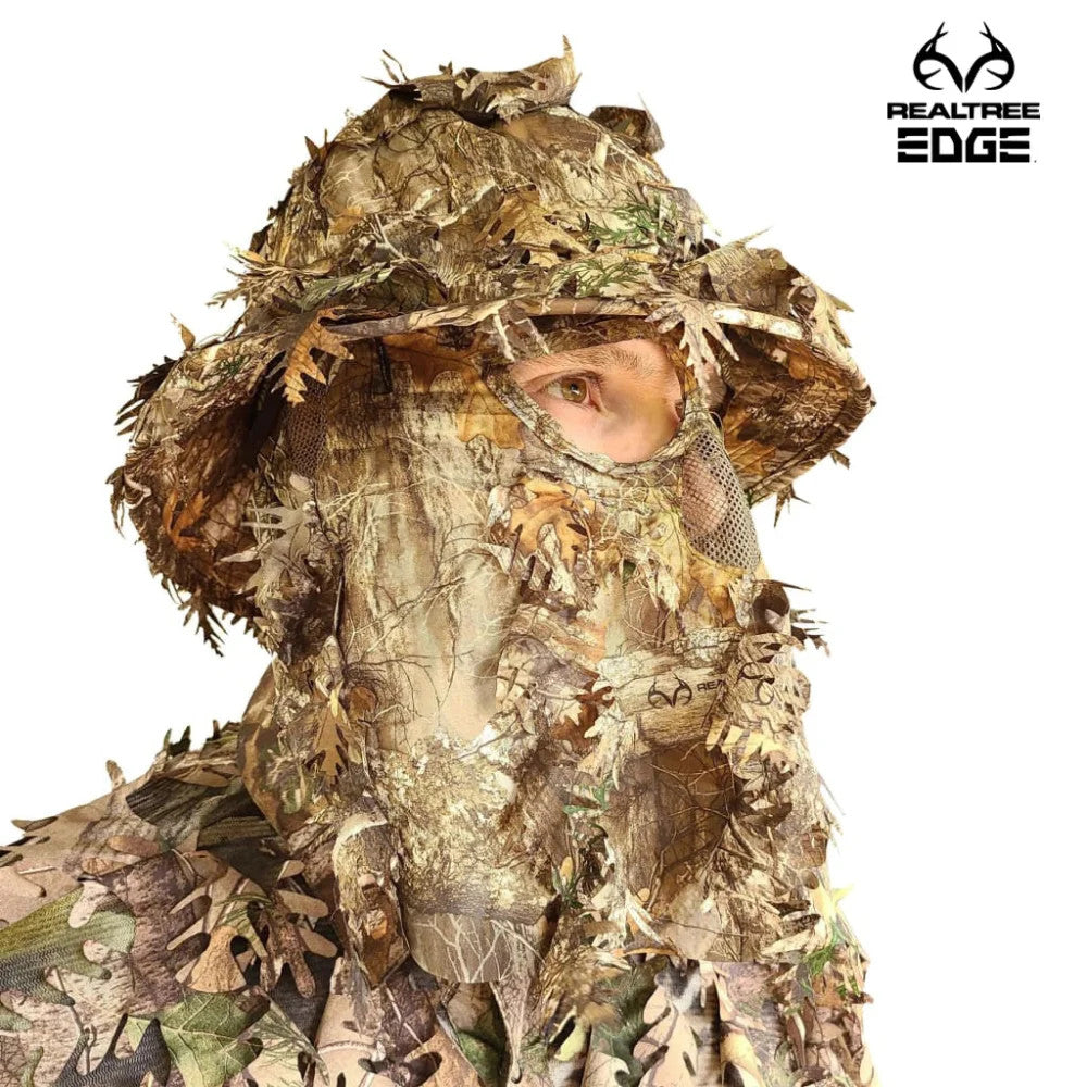 Realtree QuikCamo Unisex 2-in-1 Leafy Hunting Face Mask and Bucket Hat - Realtree Camo