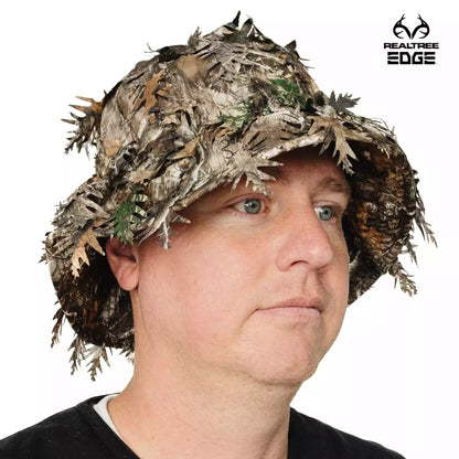 Realtree QuikCamo Unisex 2-in-1 Leafy Hunting Face Mask and Bucket Hat - Realtree Camo