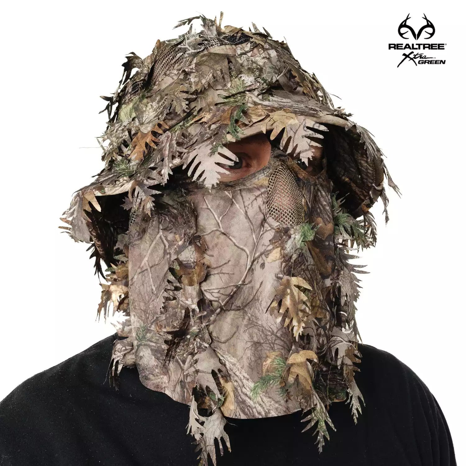 Realtree QuikCamo Unisex 2-in-1 Leafy Hunting Face Mask and Bucket Hat - Realtree Camo