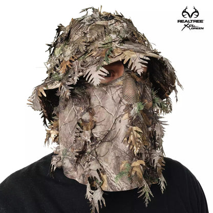 Realtree QuikCamo Unisex 2-in-1 Leafy Hunting Face Mask and Bucket Hat - Realtree Camo